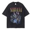 Nirvana гранж Стиль Стиранная Оверсайз Графическая Футболка Винтажная Футболка Группы M-XXXL