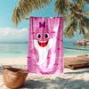 proof beach towel with B-Baby Shark pattern - soft,absorbent,quick-drying,machine washable - perfect for swimming,camping,bathing