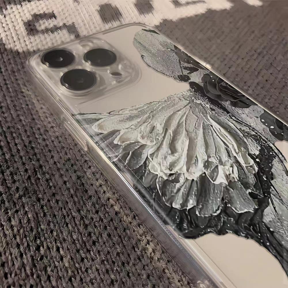 Чехол для мобильного телефона iPhone16Pro с бабочкой 13Promax прозрачный xs/xr Apple 14 новый 7/8p