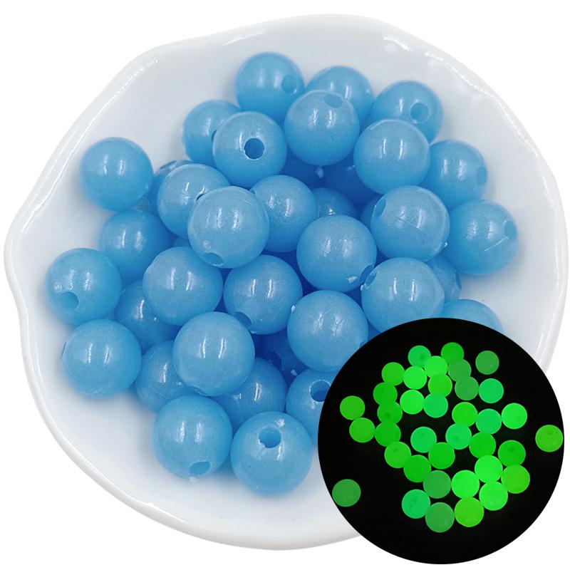 Materials Luminous Beads Candy Color Handmade Round Necklace Bracelet Making DIY Accessories Acrylic 50pcs 6mm/8mm/10mm Delicate Jewelry
