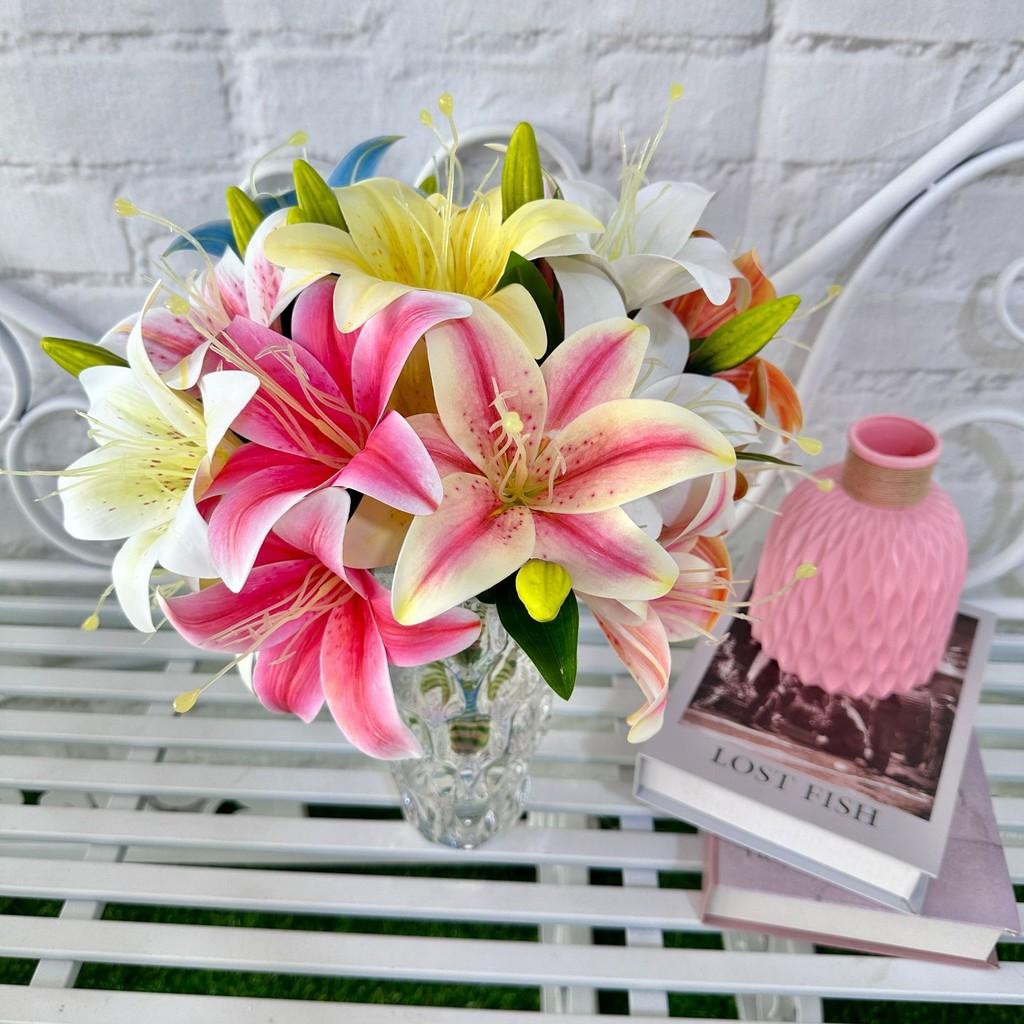 Luxury Lily 3d Printed Fake Flowers For Wedding Celebrations And Studio Use