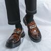 Fashion Loafer Thick Bottom Men's Retro and Design Styles 38-46 Adult Casual Business Leather Shoes Fashion Black Brown Hot