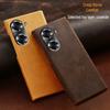 Genuine Crazy Horse Leather Half-Cover Case for Honor 60 Series