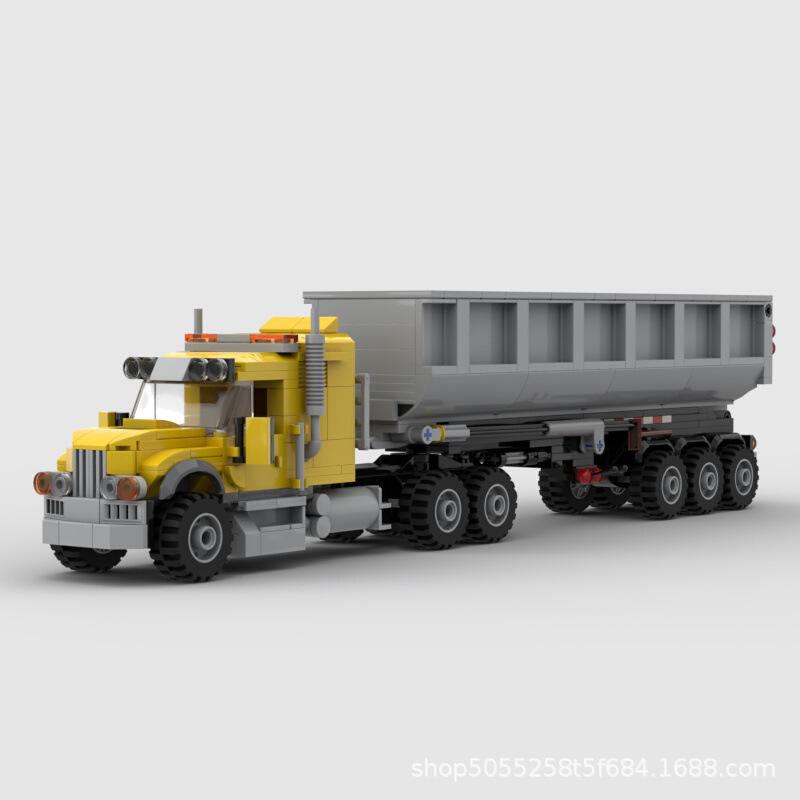 Игрушечная машинка MOC-84964 Самосвальный прицеп Модель из мелких деталей Конструктор Набор украшений