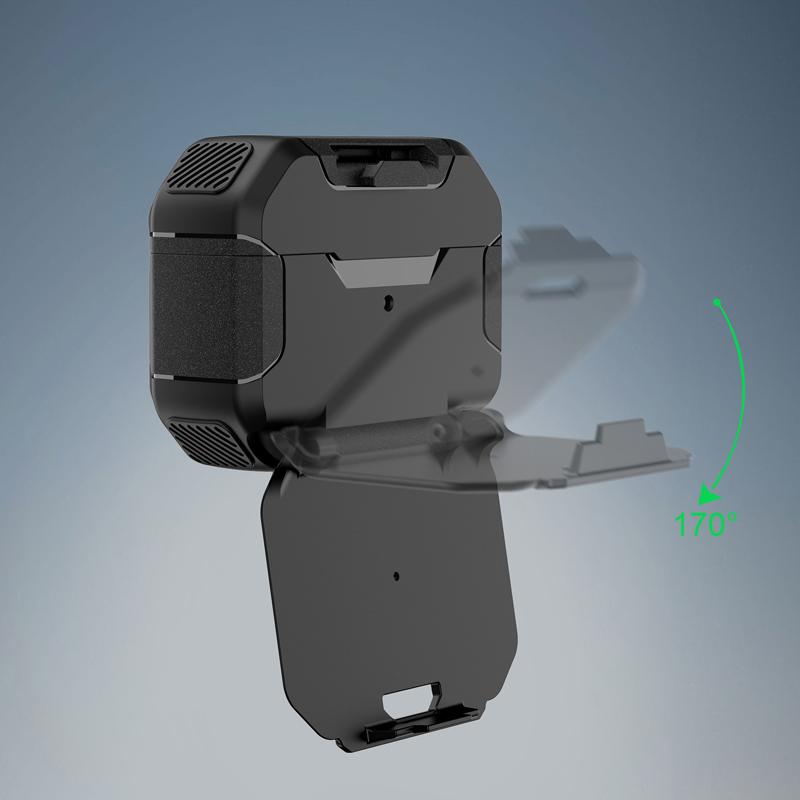 Кейс-подставка для наушников Для Airpods pro 2 TPU+PC Для Airpods 3 2 1 Ударопрочный с крючком Может использоваться как подставка