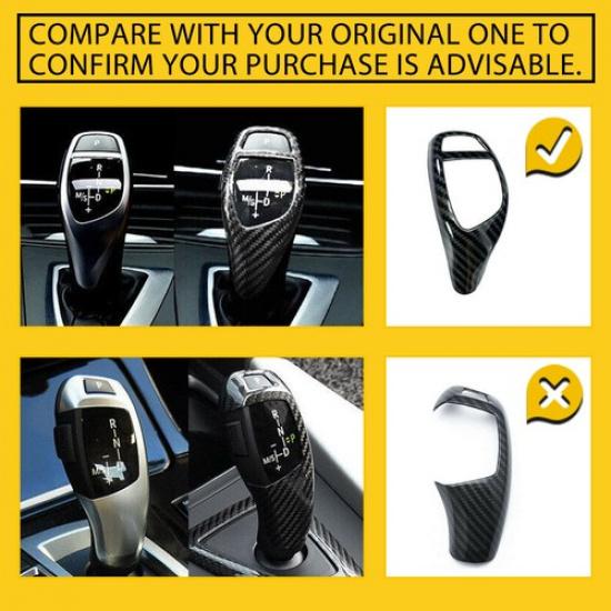 Gear Shift Knob Cover Trim For BMW 2 1 3 4 5 6 Series X3 X5 X4 Carbon Fiber New