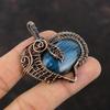 Labradorite Pendant Copper Wire Wrapped Pendant Handmade Gemstone Pendant Unique Copper Design Jewelry Gift For Her Elegant Pendant For Gift