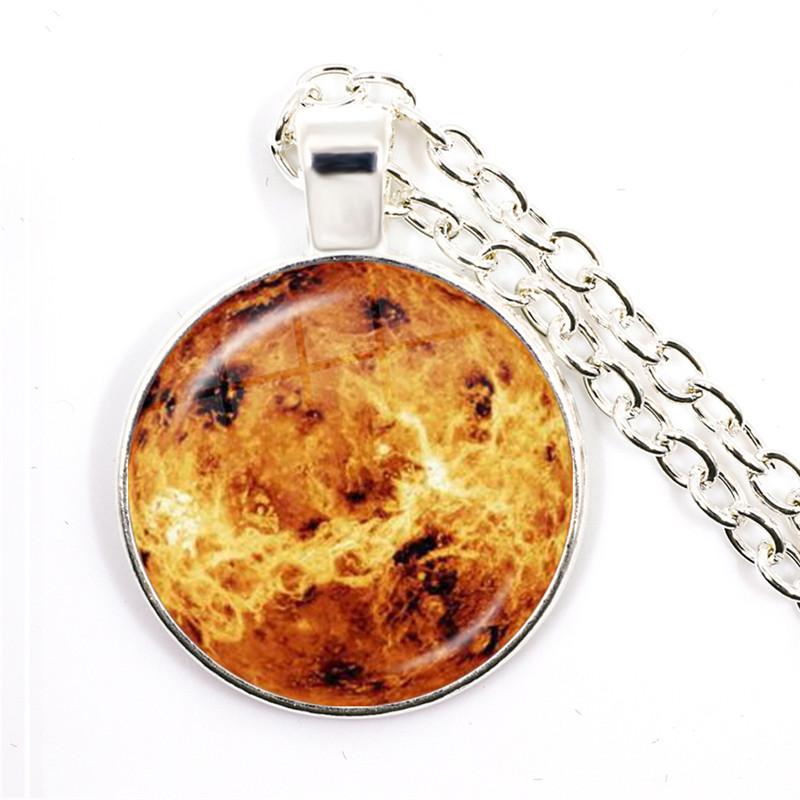 Серебряное ожерелье с подвеской в виде планеты Солнечной системы, ожерелье с подвеской в виде галактической туманности, Вселенские украшения для женщин и мужчин, Подарок на день рождения