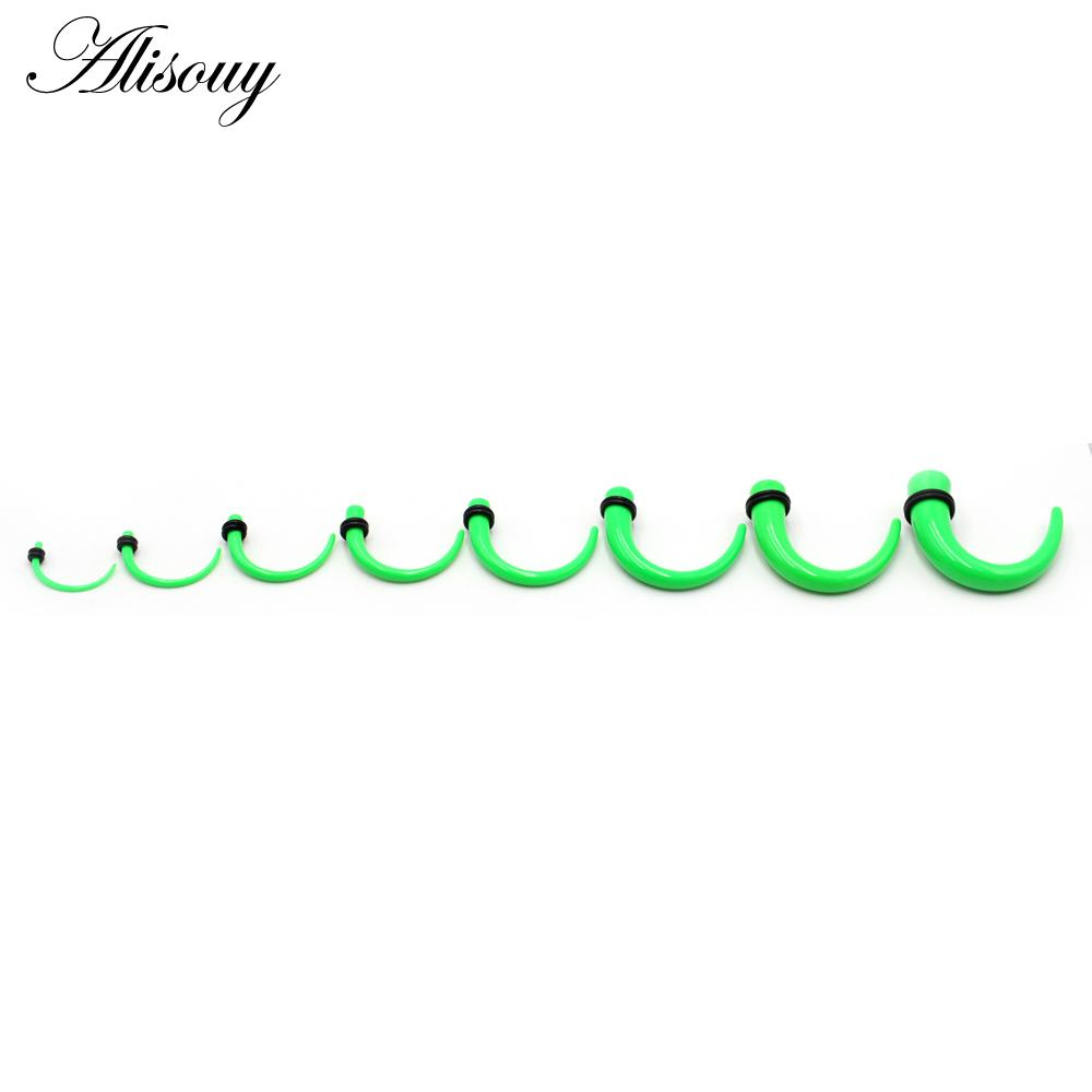 Alisouy 2 шт. 1,6 мм-11 мм акрил C Sahpe Buffalo Horn ушные манометры ушные конусы растягивающиеся заглушки туннельный расширитель ювелирные изделия для пирсинга