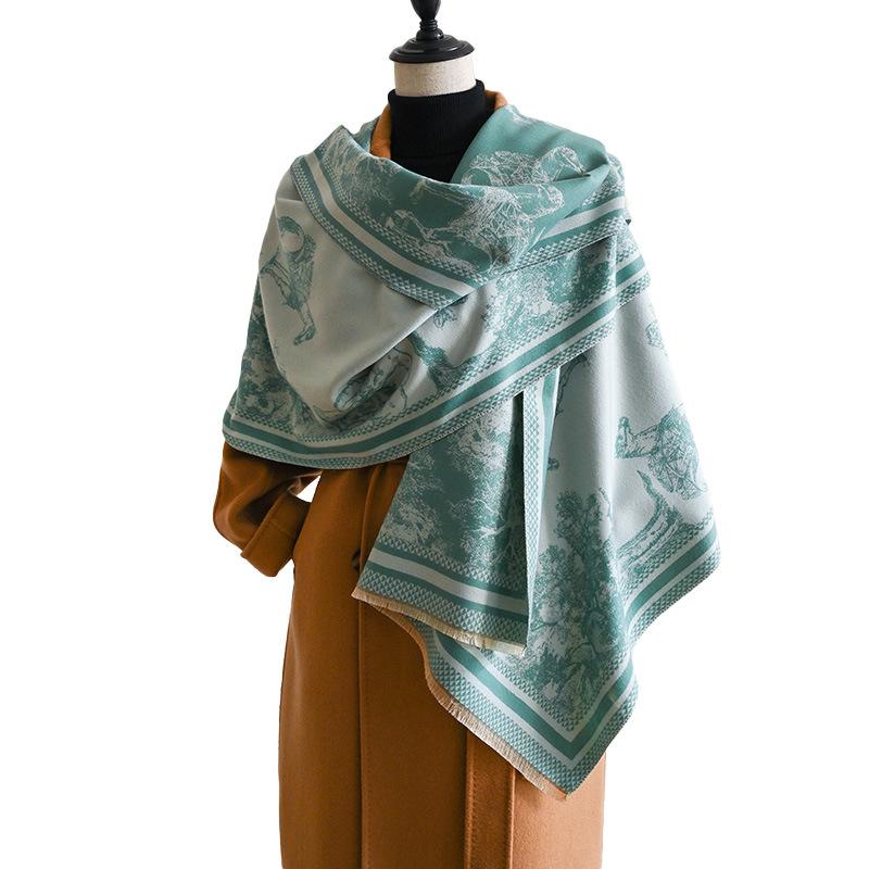 Autumn And Winter Models, Ethnic Style, Wasteland Style, Camel Print, Women'S Imitation Cashmere Warm Scarf, Travel Out With A Shawl