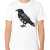 Floral Raven Bird Art T Shirt Gothic Wildlife Illustration Vintage Top For Everyday Wear Unisex Graphic Soft