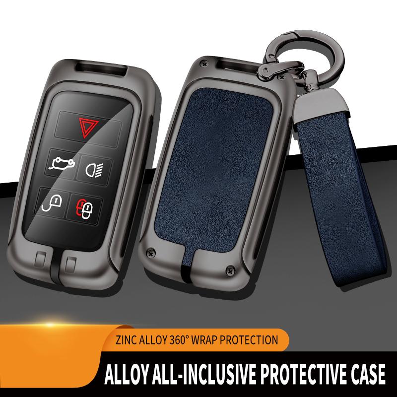 Металлический кожаный чехол для ключей от машины для Land Rover Range Rover Evoque Discovery Sport Velar для Jaguar XE XF E-Pace F-Pace
