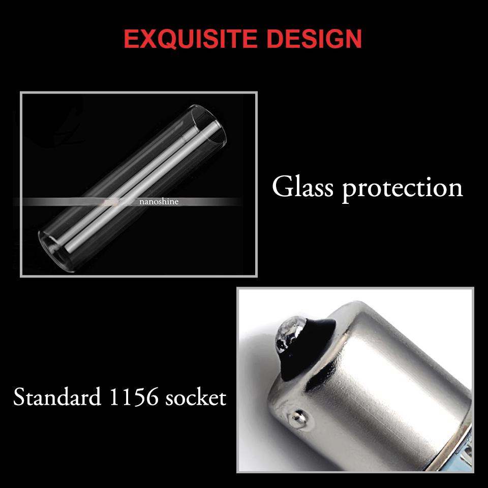 1X Ba15s 1156 Led P21W Vehicle Reverse Turning Instructions Lamp 6 Filament Chip Car Light Bulb S25 Auto White RED 12v 6000K
