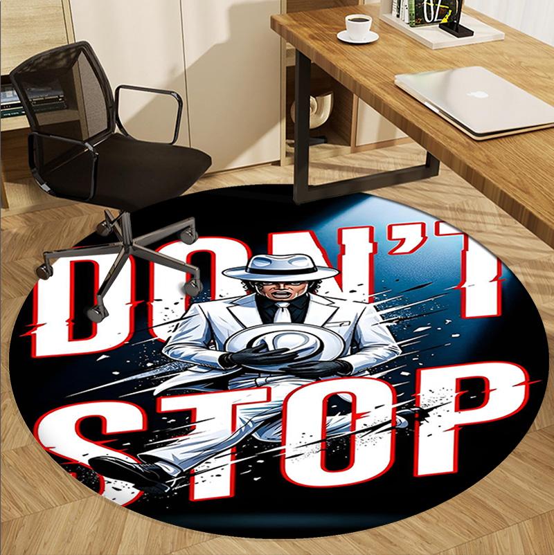 Michael Jackson Pattern Round Rug, Indoor/Outdoor Mat, for Picnic, Gameroom, Bedroom, Office, Living Room, Home Decor Carpet, Birthday Gift