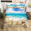 Пляжная Морская Звезда Ракушка Король Королева Пододеяльник Белый Морские Существа Постельное Белье Гавайский Чехол для Одеяла Полиэстер Чехол для Одеяла
