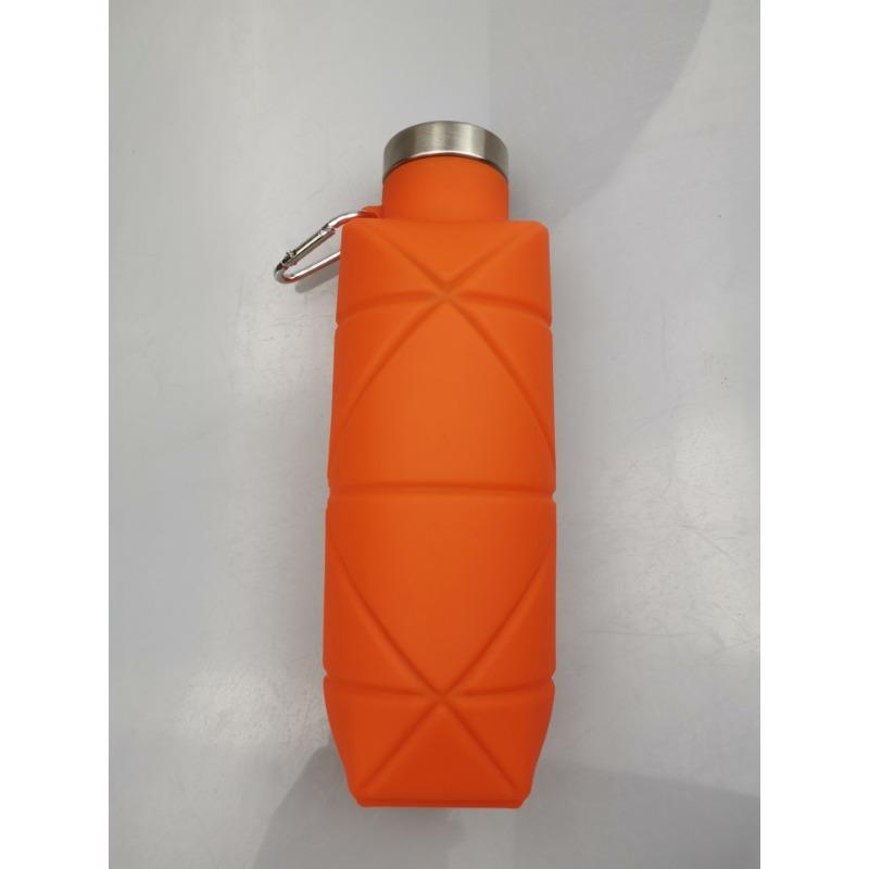 Stainless Steel Cover Folding Cup 700ml Outdoor Activity Athletic Silicone Cup Pocket Lightweight to Carry Water Bottle