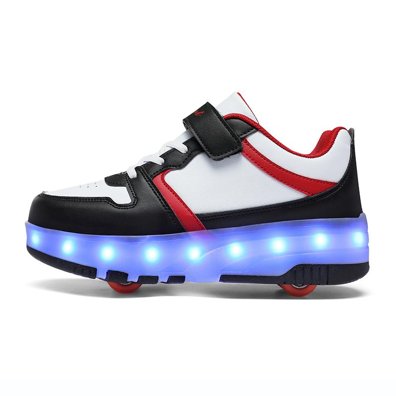 Роликовые ботинки для девочек, четырехколесные, светодиодные фонарики, обувь для скейтборда, обувь для мальчиков