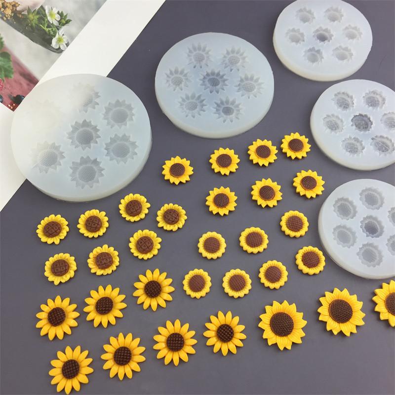 Sunflower Daisy Silicone Mold Fondant Cake Border Decorating Tool DIY Chocolate Gumpaste Resin Clay Mold Baking Tool
