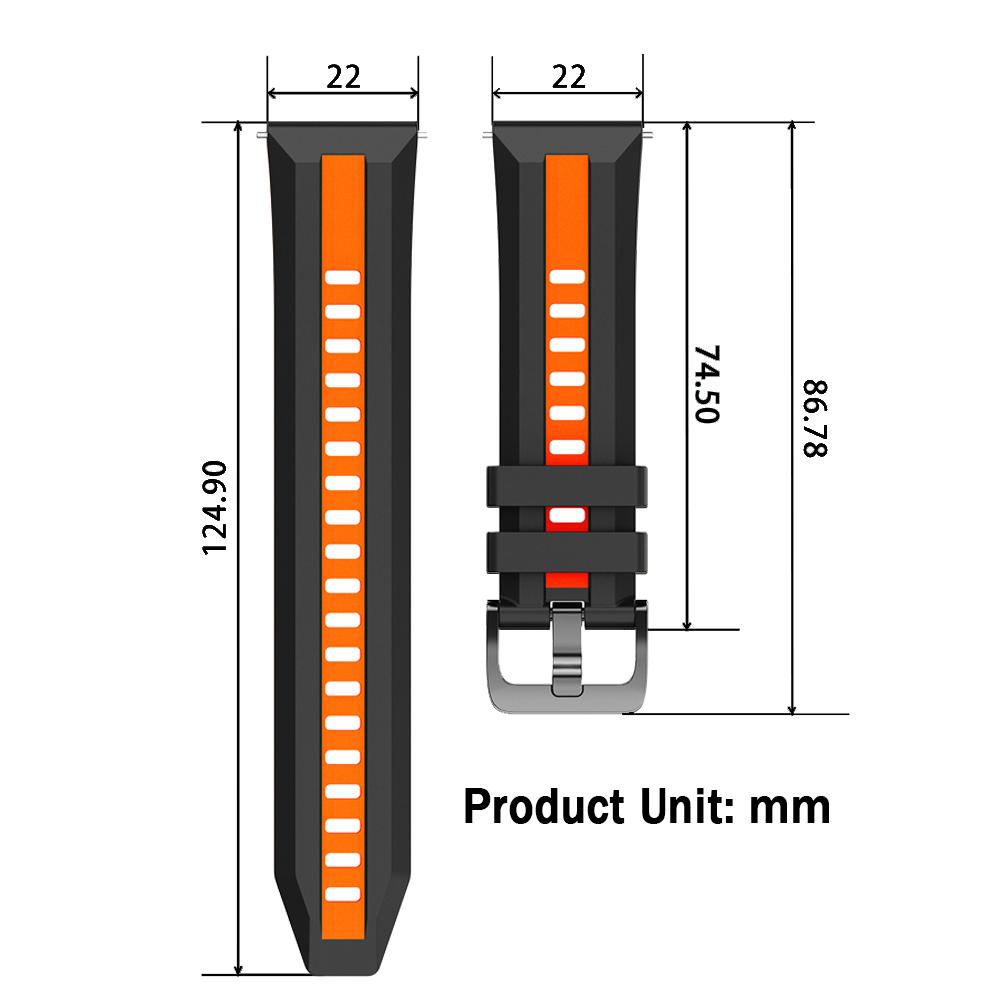 Силиконовый ремешок для часов 22 мм для TicWatch GTH2 GTX/GTW Мягкий браслет для TicWatch Pro 2021/3 Ultra LTE GPS S2 E2 Спортивный ремешок Замена