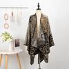 Fashion Street Flower Geometric Cardigan Travel Cape Scarf Cloak Travel Scarf Female Ethnic Style Shawl