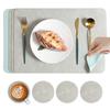Yousheng Faux Leather Placemat Coaster Dining Table Heat Insulation Pad Dual Side Waterproof Placemat for Kitchen Countertops Dining Tables
