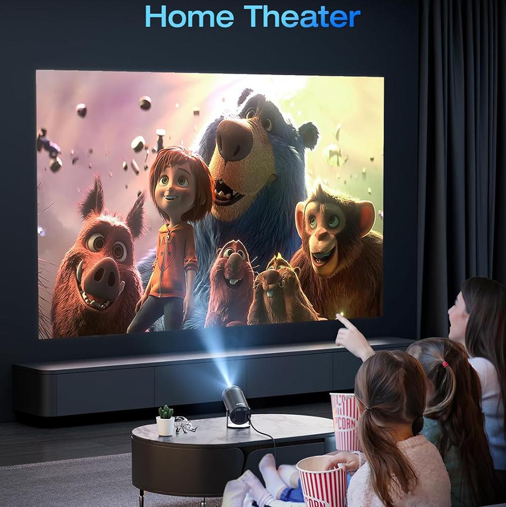 Мини-проектор портативный - Bluetooth Auto - Full HD Smart Video Projector - Поддержка 4K - Wifi 6 и BT 5.0