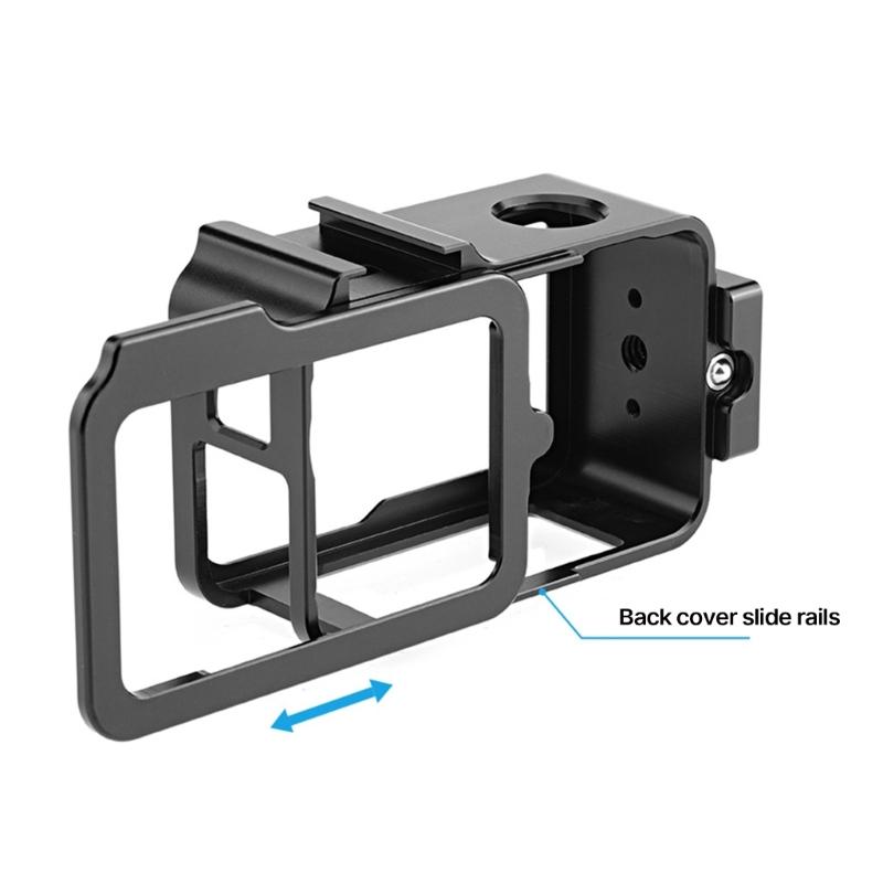 Protective Cage Cage for Action 3/4 Action Camera, Aluminum Alloy Frame Cover 1/4 Screw Hole Mount Frame