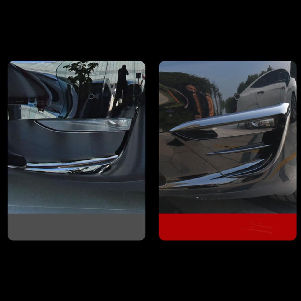 New 2Pcs Car Fog Light Cover Glossy Black Front Fog Lamp Eyebrow Trim Replacement For Tesla Model Y 2019 To 2025