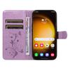 For Samsung Galaxy S24 Ultra PU Leather Cases Flower Pattern Wallet Stand Phone Cover with Strap