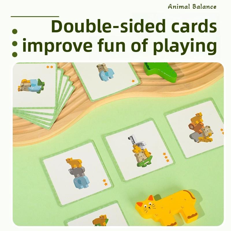 Blocks Wooden Animal Kids Early Education Toy Handeye Coordination Train Set