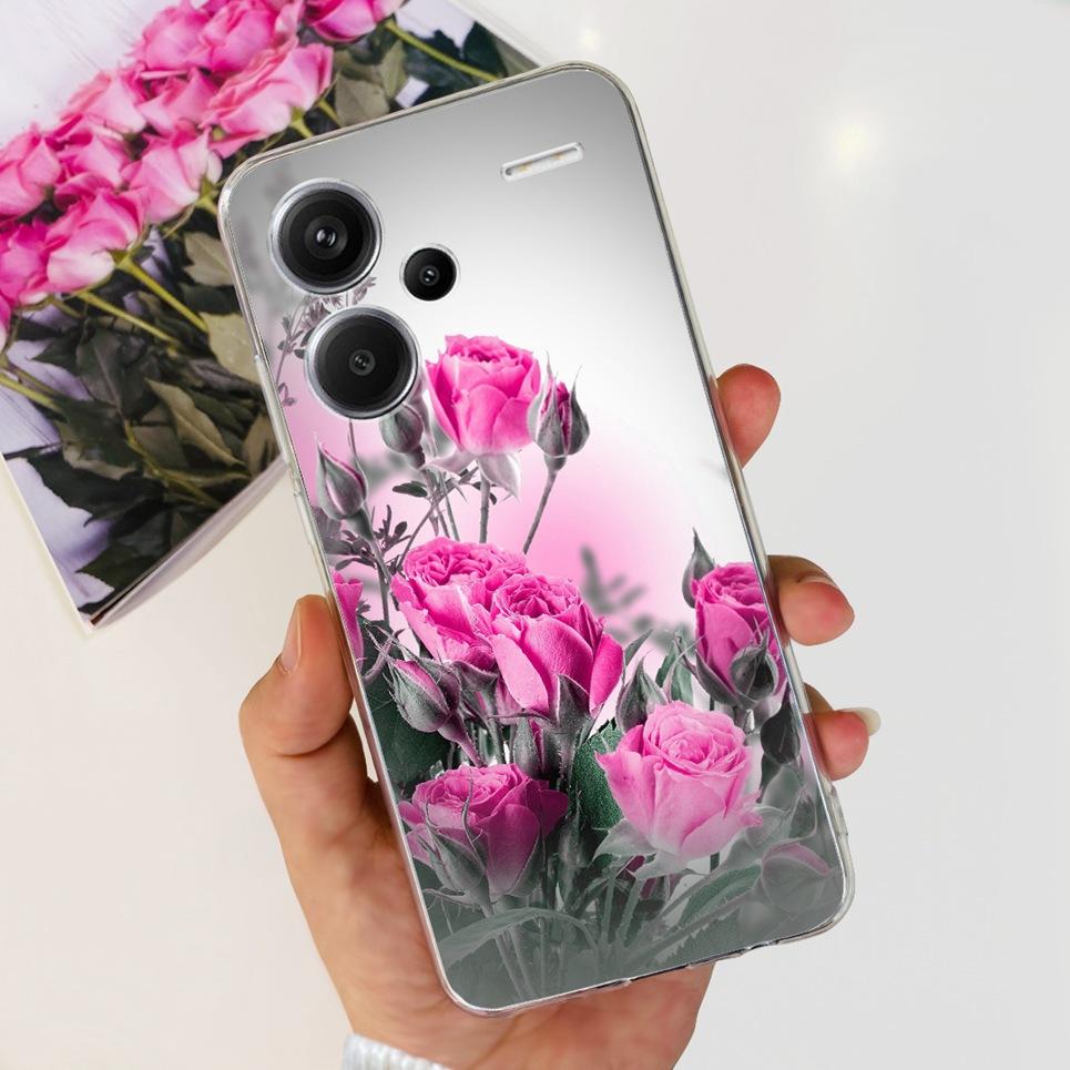 For Xiaomi Redmi Note 13 Pro Plus Pro+ Case Transparent New Fashion Pattern Soft TPU Etui For Xiaomi Redmi Note 13 4G 5G Bumper
