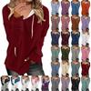 Women's Fashion Drawstring Long-sleeved Sweatshirt Loose  O-neck Casual Pullover Top