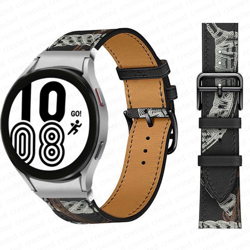 20mm Band For Samsung Galaxy Watch 6 4 classic/5 Pro 44mm 40mm 47mm 43mm 45 No Gaps Leather Bracelet Correa Galaxy Watch 6 Strap