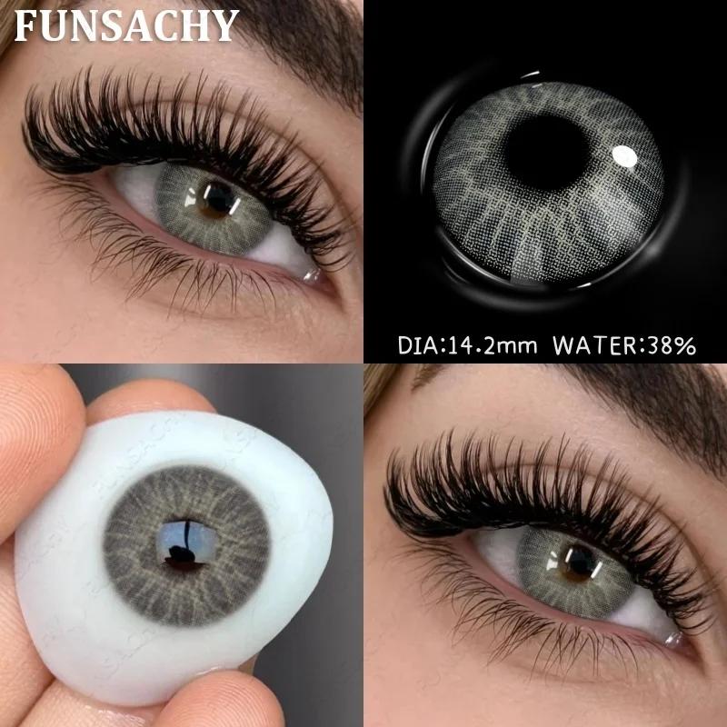FUNSACHY 1 пара цветных зрачков для глаз Контакты для больших глаз Годовые Натуральный коричневый Косметические Зеленые линзы для цвета глаз Серые линзы для красоты