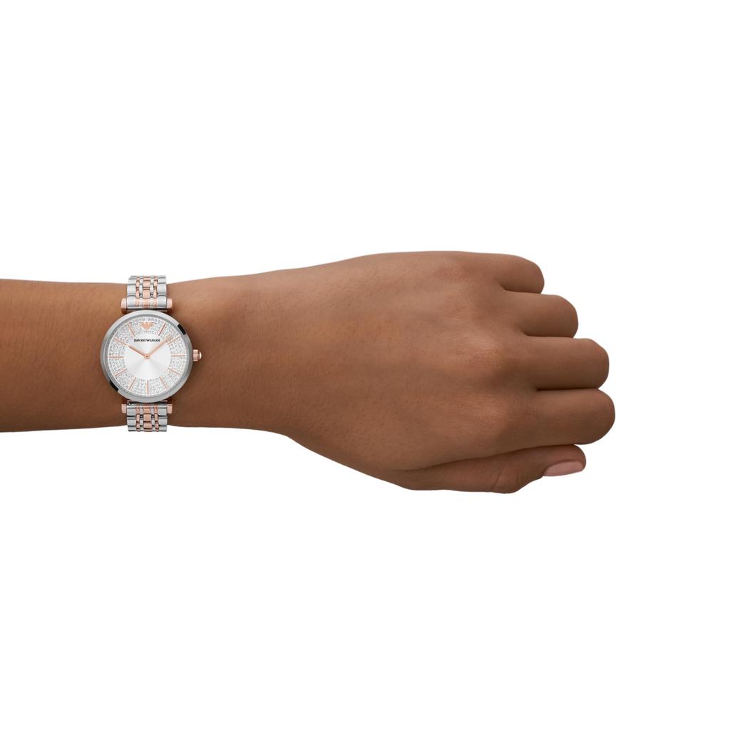 Emporio Armani NA AR11537 Silver Pink Gold Women's Watch, &