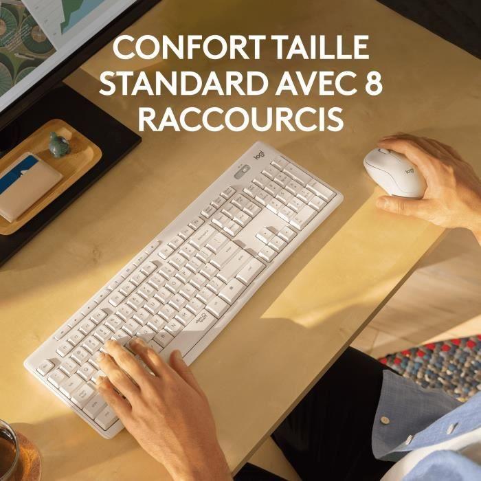 Keyboard and Mouse Set - Wireless - Logitech - MK295 - AZERTY - White