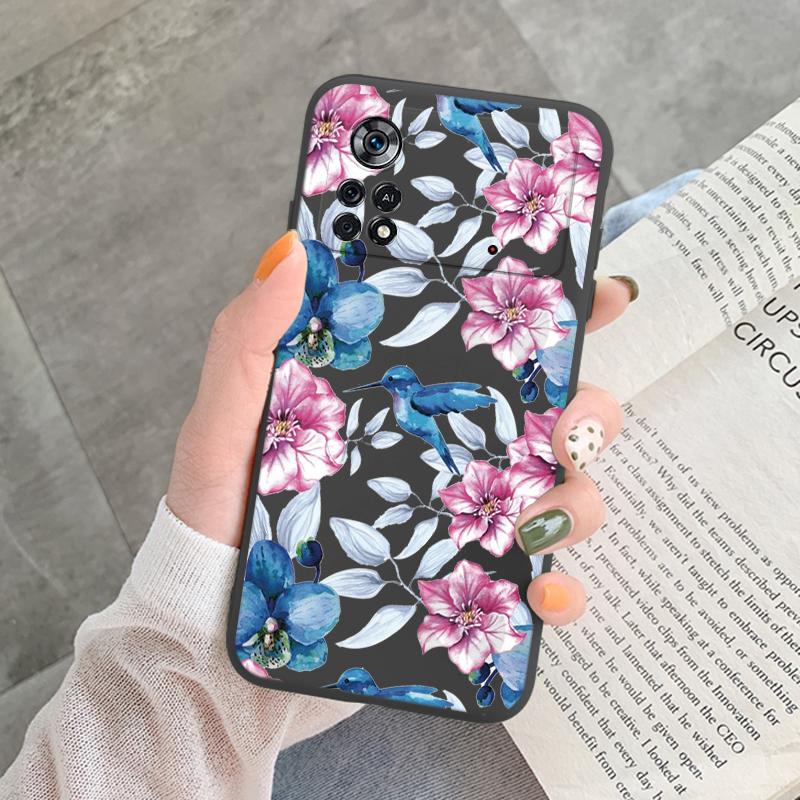 Для Poco X4 Pro 5G M4Pro Чехол Funda Винтажный Цветок Лист Защитный Чехол TPU Capa Для Xiaomi Poco X4 Pocox4 X 4 M4 Pro Coque