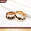 Trendy Stainless Steel Roman Numeral Rotatable Couple Ring