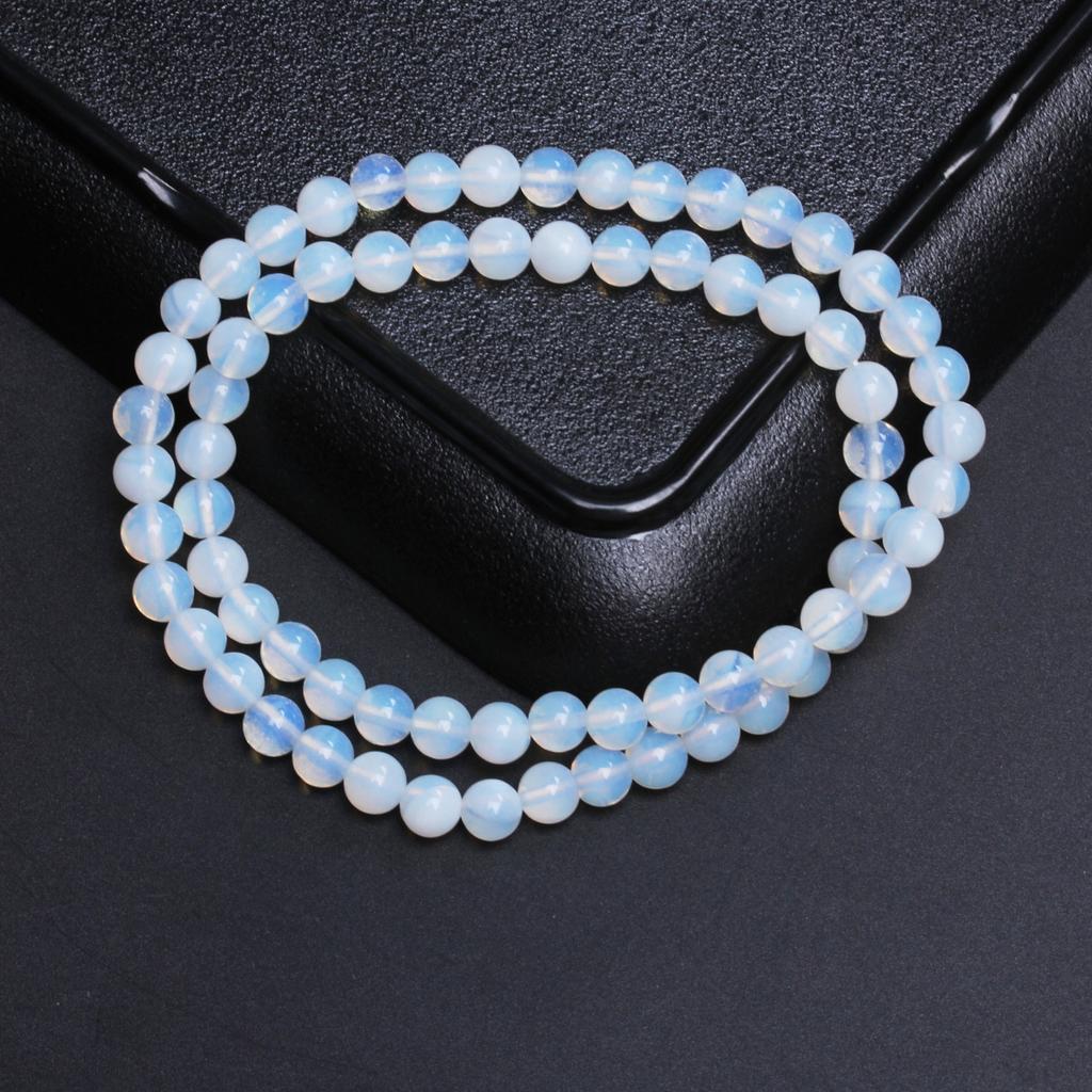 Creative Jewelry Making For Necklace Bracelet Round Charms Natural Opal Stone 4/6/8/10/12mm DIY Spacer Loose Beads