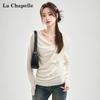 Женский трикотажный топ с драпировкой и вырезом-хомут La Chapelle