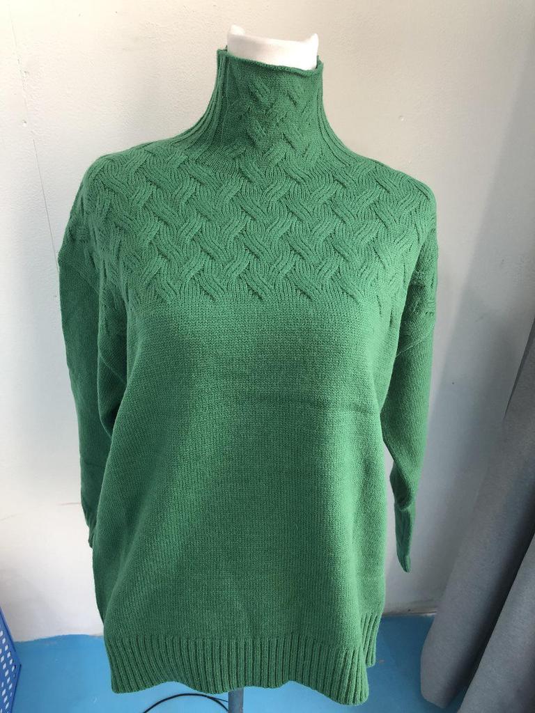 Европейский и американский женский свитер с высоким воротником из перекрученной вязки - повседневный, с длинным рукавом, мода осень/зима