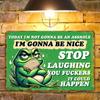 One, Funny Frog Funny Retro Funny Metal Aluminum Plaque, Suitable for Home Wall Decoration, Wall Decoration Art, Home, Room