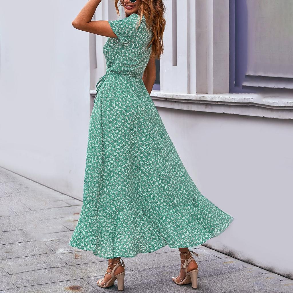 Женский пуловер со средней талией с V-образным вырезом и принтом, повседневное свободное и тонкое платье темперамента