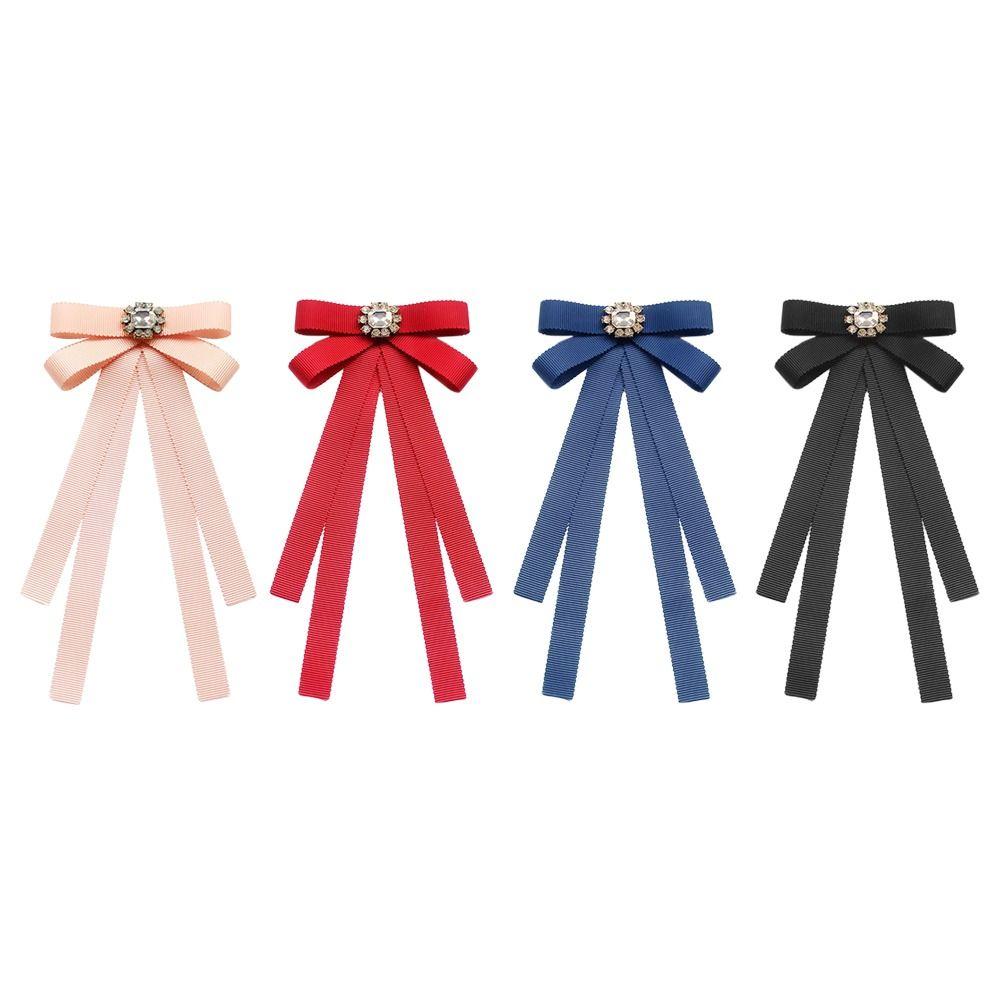 Простой узкий ленточный галстук-бабочка с бриллиантами в университетском стиле, галстук на шею, женский, мужской, аксессуар для формальной одежды