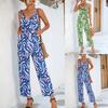 Fashion Women's Casual Printed V-neck Sleeveless Jumpsuit