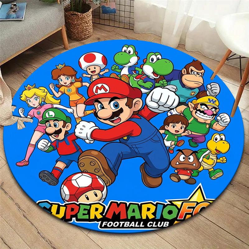 Super Mario Round Area Rug Carpet Rug For Living Room Bedroom Sofa Playroom Decor Nonslip Floor Mat