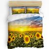 Nature Bedding Set For Bedroom Bed Home Floral Print with Sunflowers In a Field Summer Ga Duvet Cover Quilt Cover And Pillowcase