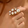 Pearl Ring Set Retro Imitation Pearl Niche Irregular High-end Ring Jewelry Women