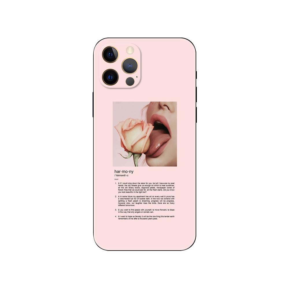 Розовая эстетика Эстетичный чехол для телефона для iphone 5 5s 2020se 6 6s 7 8 plus x 10 XR XS 11 12 13 mini pro MAX черная задняя крышка из ТПУ
