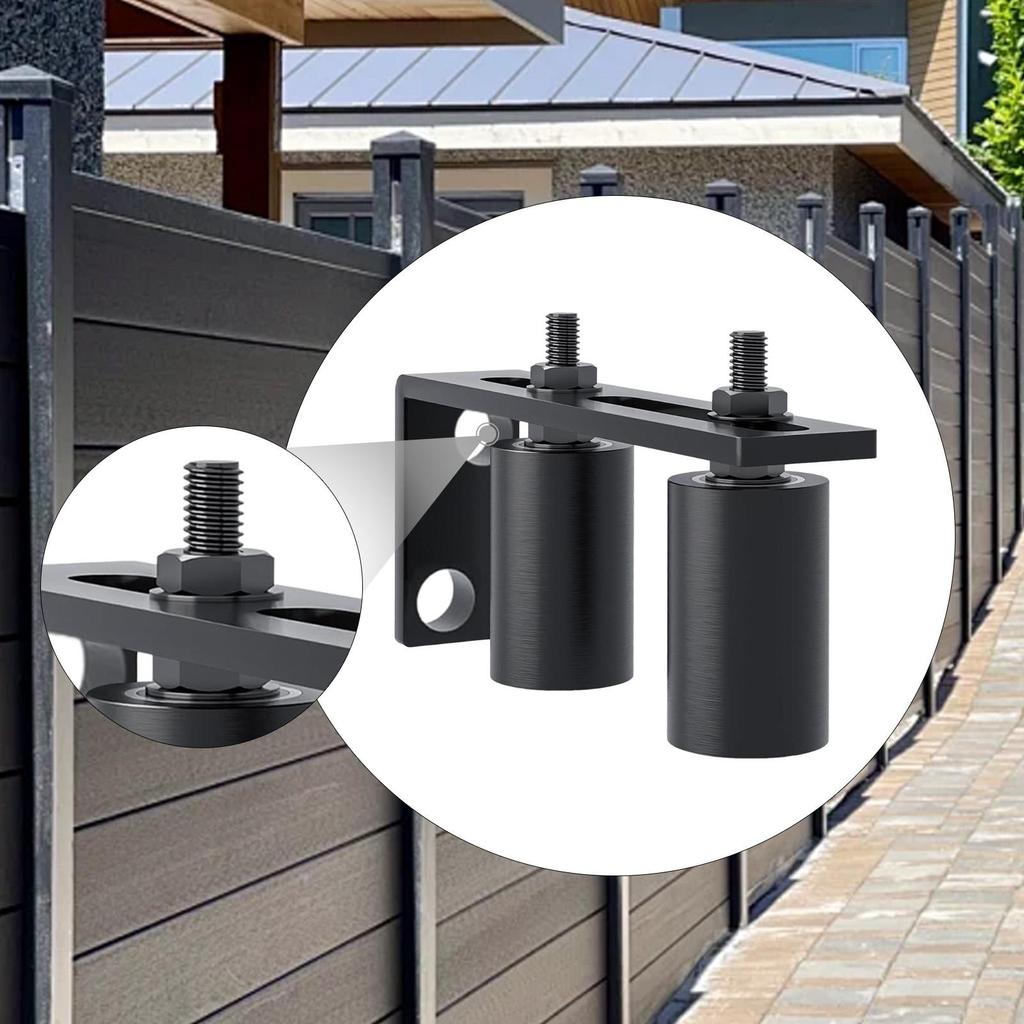 Guide Roller for Sliding Gates - Post Bracket, Accessories, Versatile Double Nylon Rollers